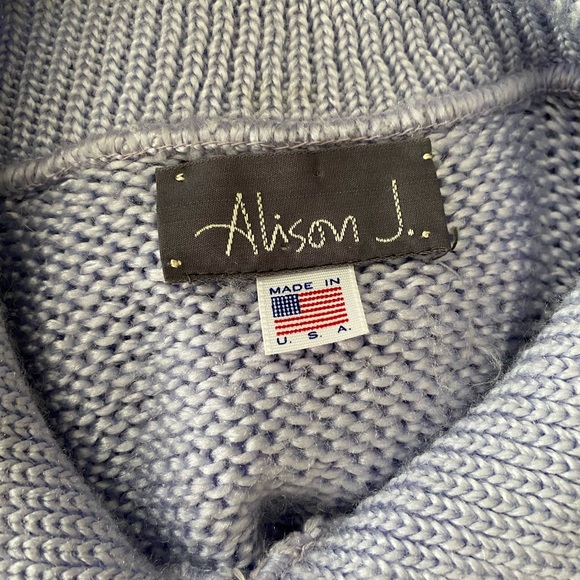 Alison J vintage womens knit sweater lavender - Picture 8 of 12